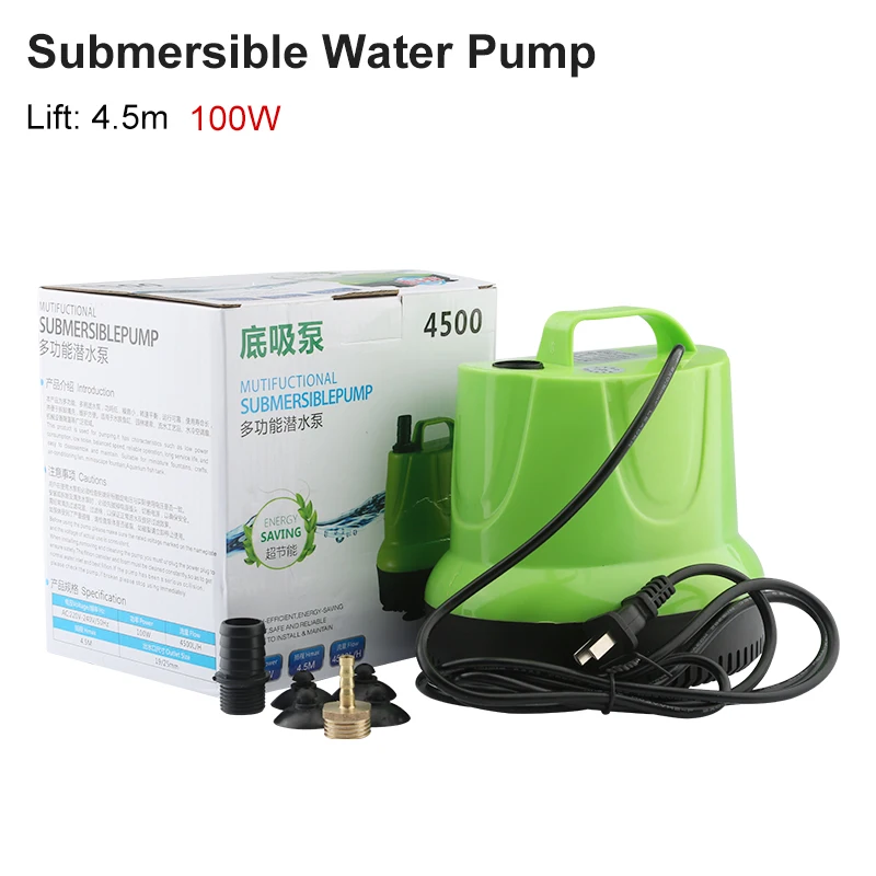 100W 4500L/H Submersible Pump 220 Aquarium Bottom Suction Pump Aquarium Water Circulation Filter Pump CNC Spindle Cooling Pump