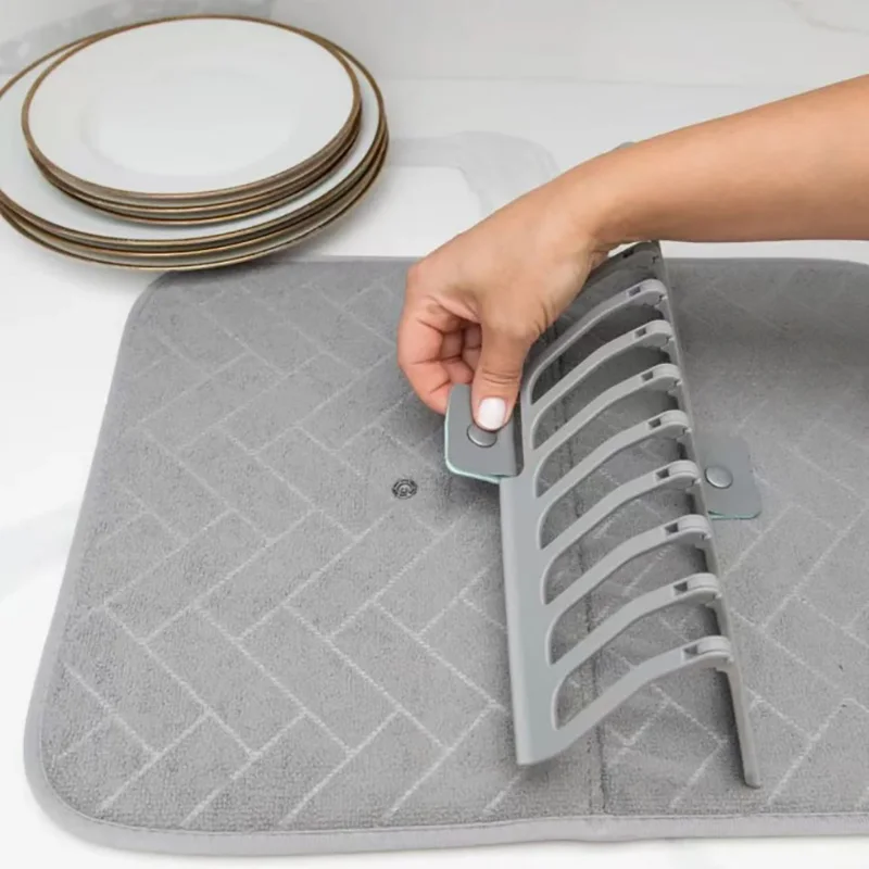 Nordic style solid color foldable storage bowl coaster kitchen bowl plate table mat cloth pad detachable drip mat