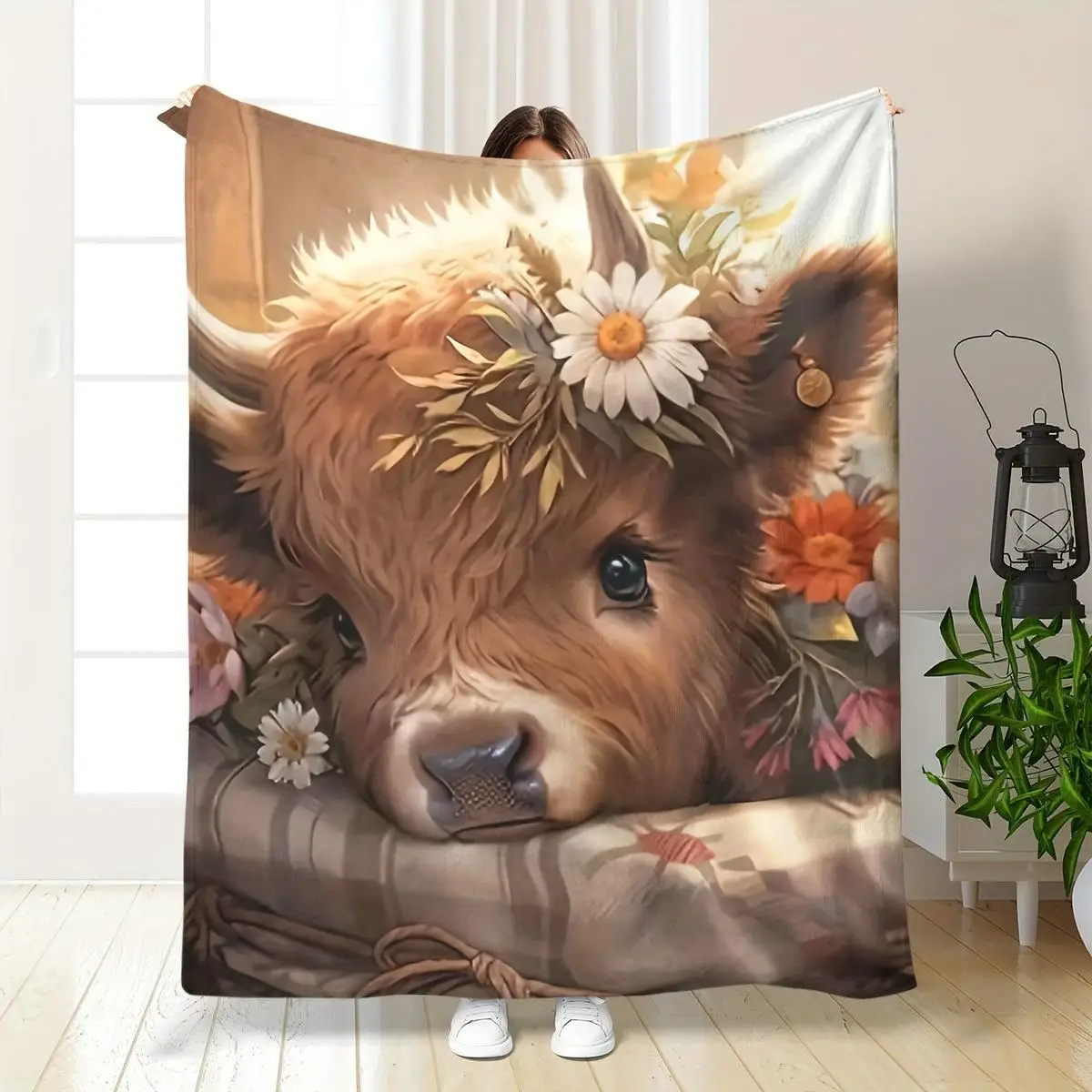 Cosy Cute Cow Print Blanket - Soft, Lightweight, Great for Bed, Camping, Living Room, Office, All-season Comfort! Duvet Blanket