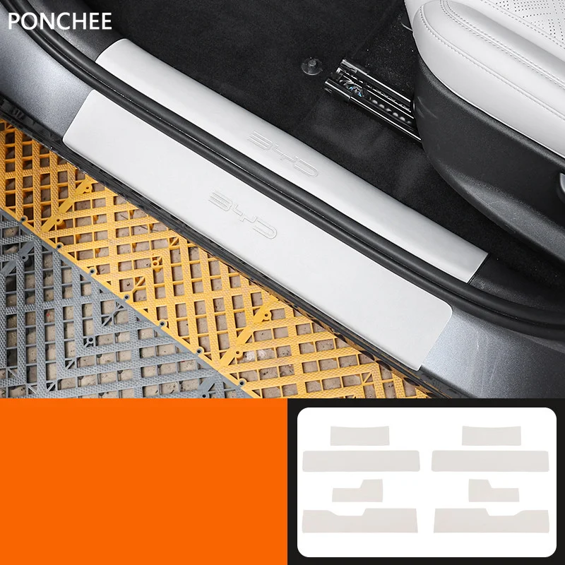 For BYD Yuan UP EV Yuan Pro 2024-2025 Door Sill Plate Welcome Step Protection Tape Guard Plate Sticker Automobile Supplies