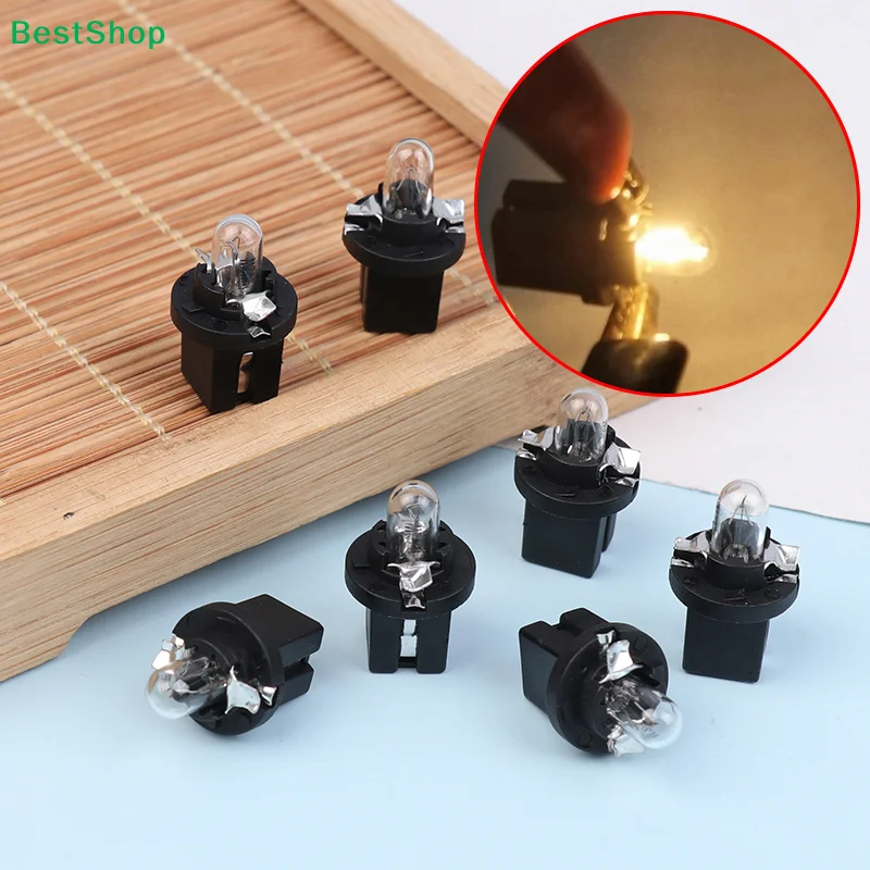 ★5/10Pcs Led Bulb B8.5D Led Car Interior Lights Dashboard Warming Indicator Wedge Auto Instrument Panel Lamp Warm Yellow 12V