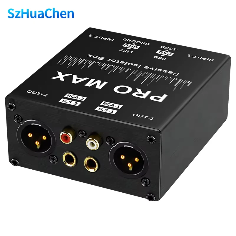 6.35mm to XLR Audio Isolator DI Box Noise Canceller Ground Loop Noise Eliminator for Guitar Mic Sound Card Mixer Stage Show