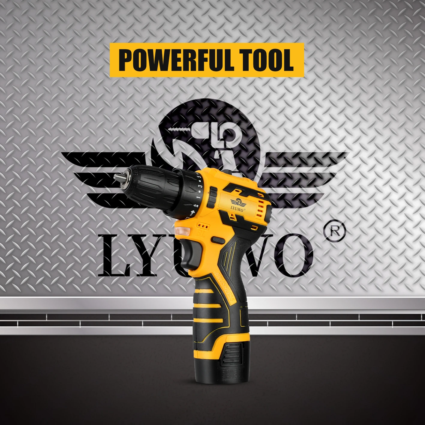 LYUWO 16.8V Brushless Electric Drill 35NM Cordless Drill Mini Electric Screwdriver Lithium Ion Battery Home Electric Drill