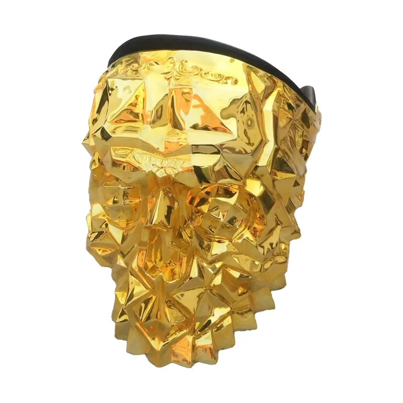

Luxury gold-plated fiberglass royal skull armchair for restaurant/villa decoration