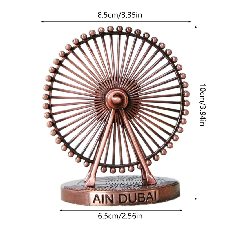 Dubai Riesenrad Modell Skulptur Rotierende Statue Metall Ornament Hochzeit Hause Wein Schrank Desktops Dekorationen Geschenk