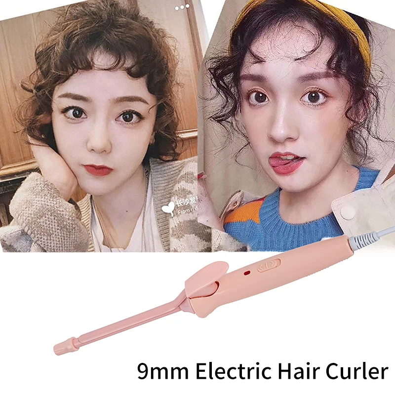 9mm Electric Hair Curler Ceramic Coating Curling Iron Unisex Curling Wand Mini Household Hair Styling Roller Waver 20W