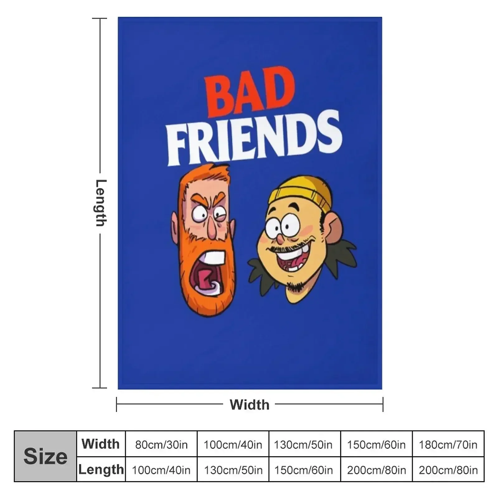 Bad Friends Podcast Merch T-ShirtBad Friends Podcast T-Shirt_by SneakerartShop_ Throw Blanket Large Thins Blankets