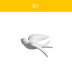 Ceramic White Bird Decoration Small Animals Decor Design Quality Material for Hotel Office Wall Decoration