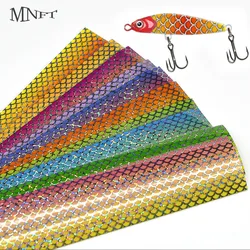 MNFT 10Pcs/Pack Fish Scale Transparent Lure Sticker Colored Laser Paper Film Jig Hard Bait DIY Fishing Lure Accessories