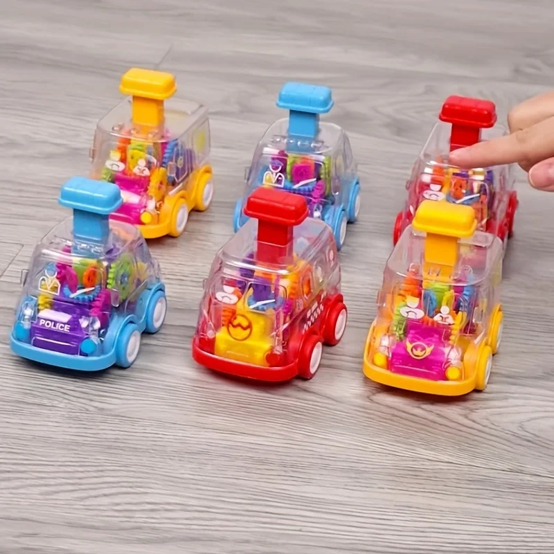 Baby Toy Press and Go Gear Car Toy for Toddlers 1 2 3 Years Old Light Up Toy Inertial Car Birthday Gifts for Kids Boys and Girls