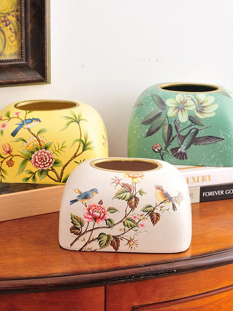 

New Chinese Sle Cerc Tissue Box Cover European Sle Living Room Dining Room Decorative Tissue Box Napkin Holder America...