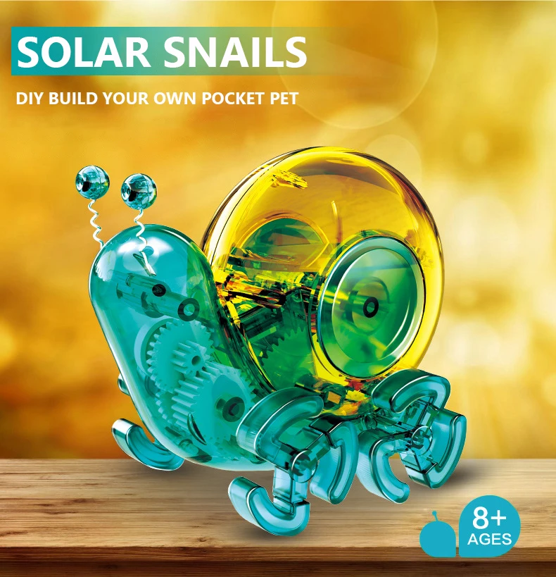 Solar Snail Car Toys Technological Gadgets Solaire Solar Power Energy  Children's Toy Science Technology Novel Toys for boys kid