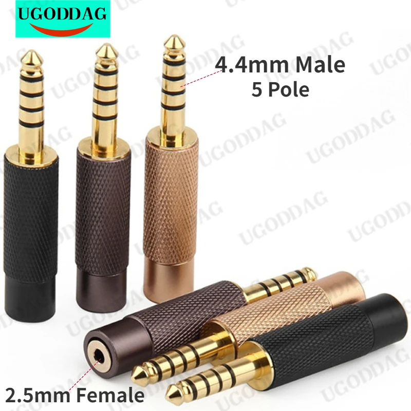 Audiophile AUX Jack 2.5 To 4.4mm Adapter Earphones Plug 4.4mm Male 2.5mm Female Headphone Wire Connectors 5 Pole Audio Converter