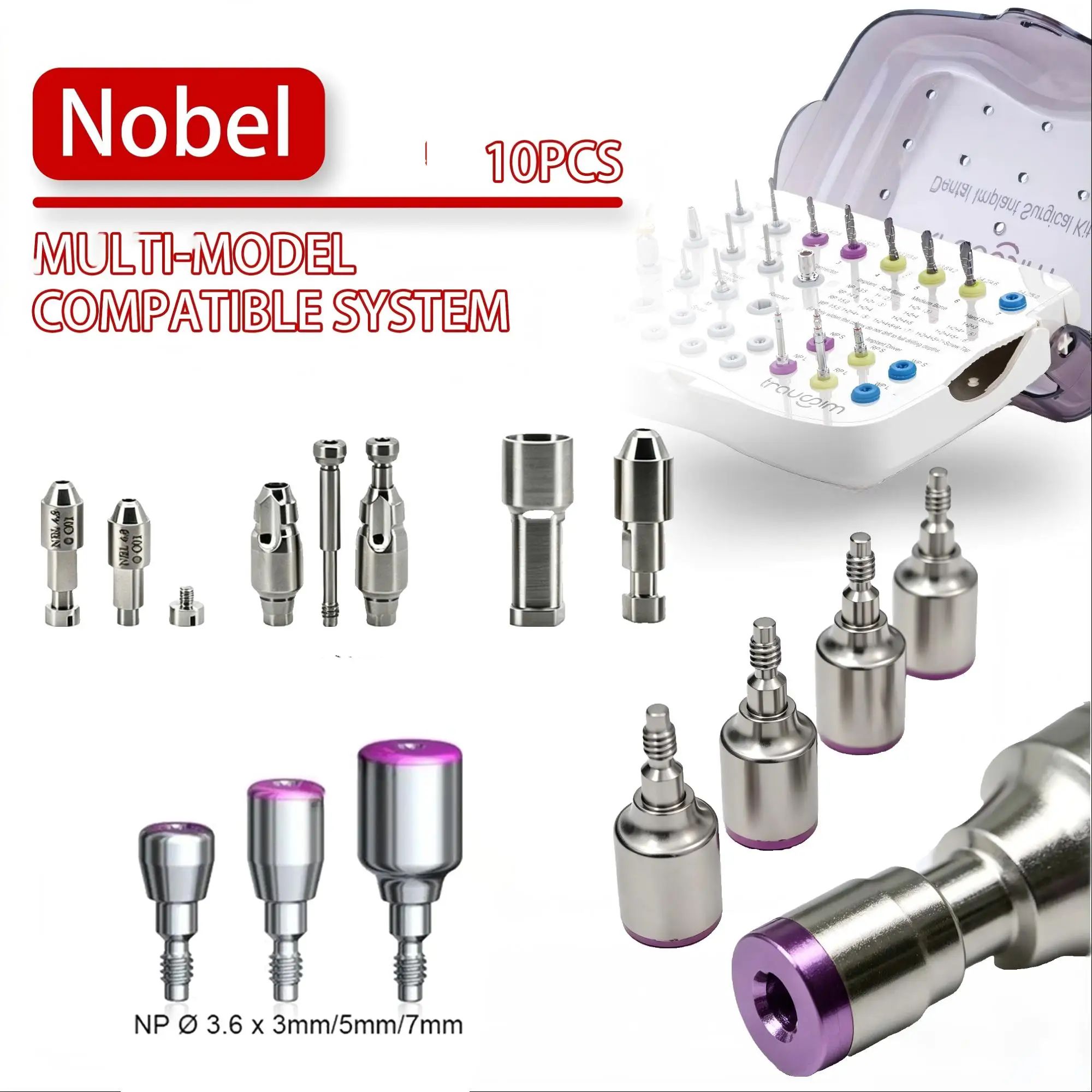 Dental Implant Titanium Parts for Nobel Lab High Quality Stainless Steel Provisional Restoration with Dentium Implant System