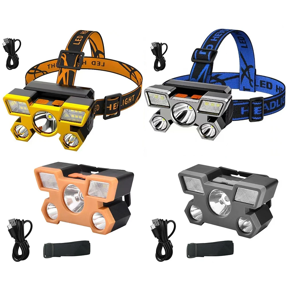 Adjustable Angle Headlight Approx.10*6.8*6.8cm LED Headlamp Long-Lasting Battery Multiple Lighting Modes Portable Headlight
