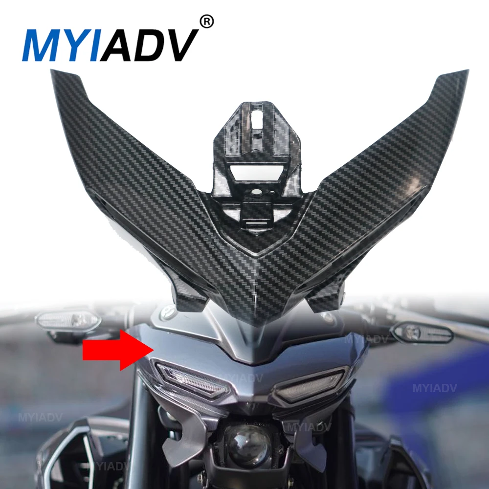 

Для Yamaha MT03 MT-03 FZ-03 2021-2024 мотоциклетный верхний передний носовой обтекатель, чехол для фары, обтекатель, защита панели головного света