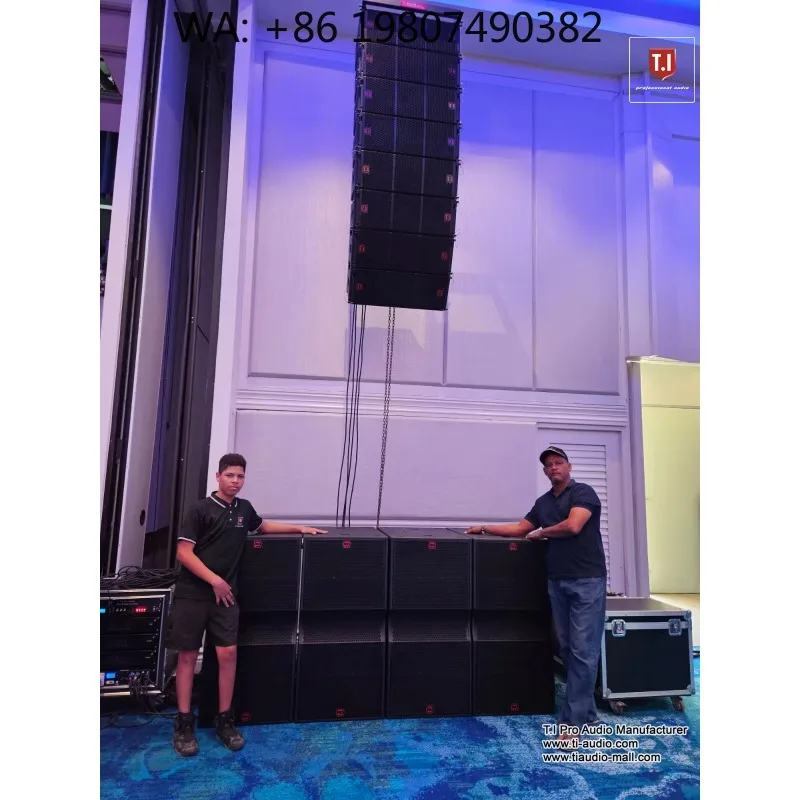 800W 18 Inch Bass Line Array Speaker, Dual 12 Inch Outdoor Stage Audio Gear with 5.5 Inch Carbon Voice Coil Design