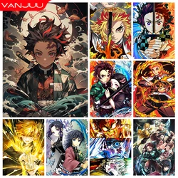 Demon Slayer 5D Diamond Painting Kamado Tanjirou Diamond Embroidery Diamond Mosaic DIY Rengoku Kyoujurou Decorative Painting