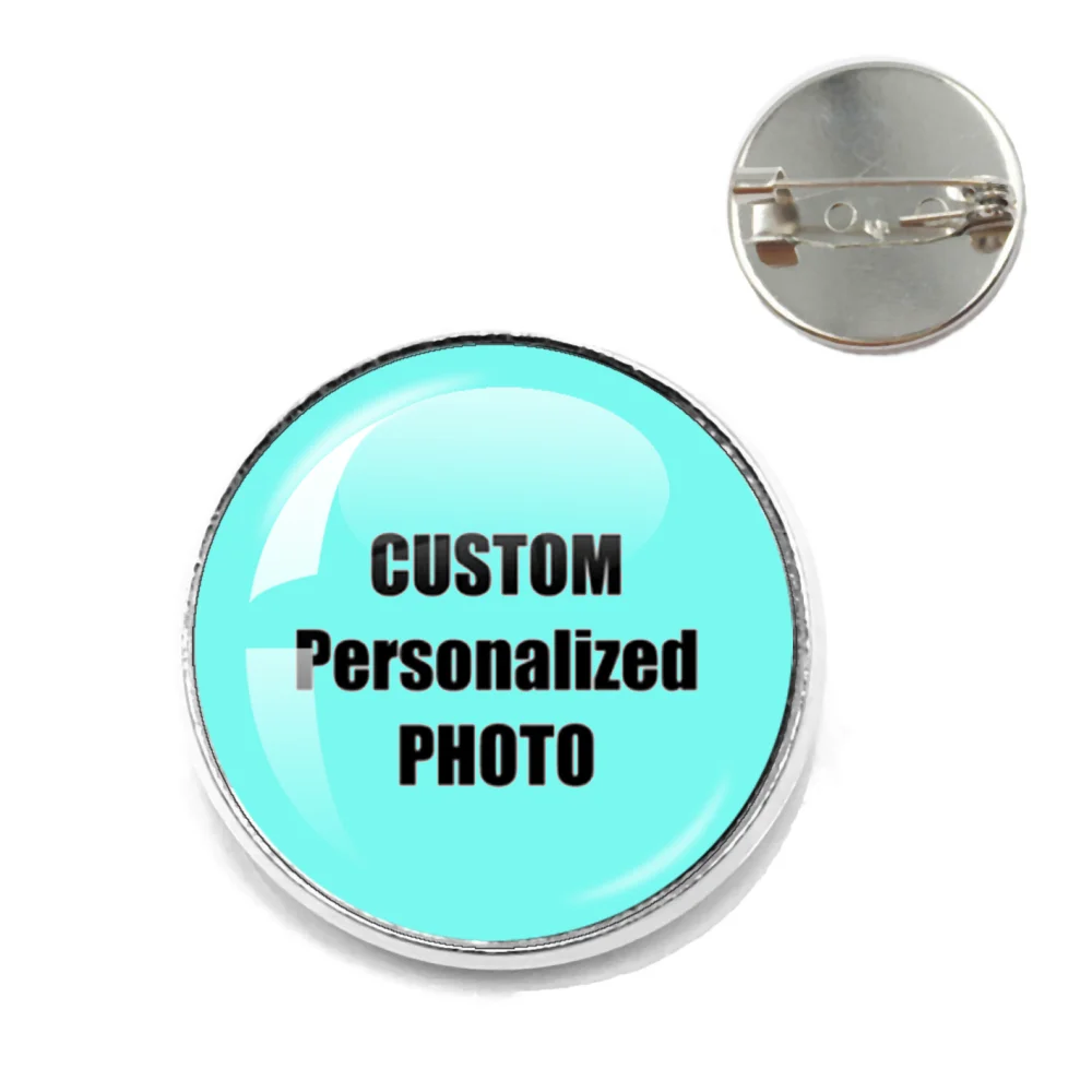 Personalized Custom 20mm/25mm Round Brooches Glass Custom Gift For Customized Photo Favorite Anime And Good Friend