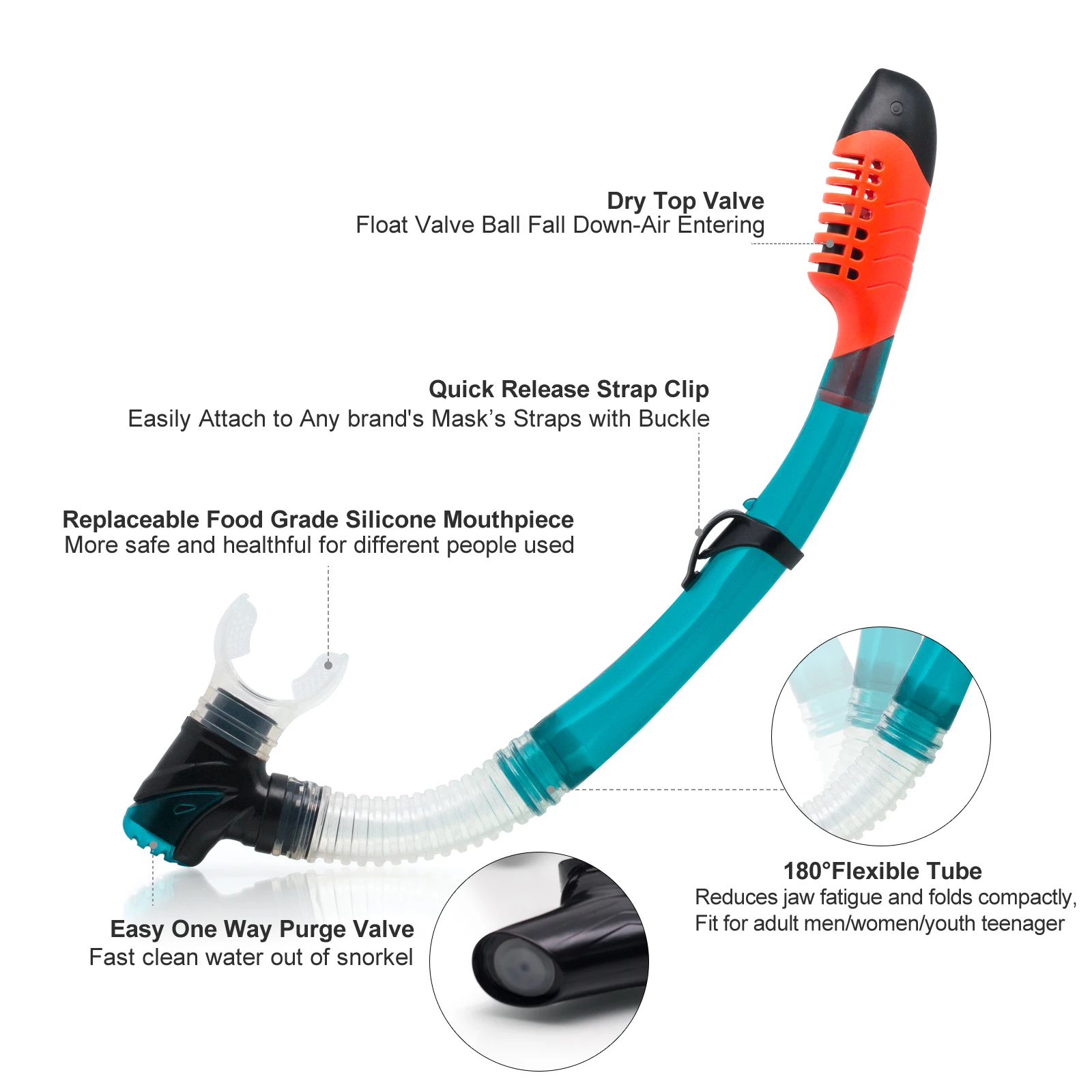 EXP VISION-Anti-Fog Scuba Mask for Adult, Panoramic Diving Kit, Dry Snorkel, Tempered Glass, Swim - Image 5