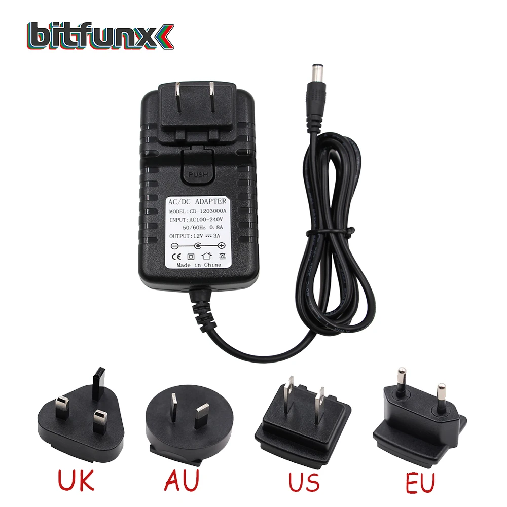 12V/3A Power Plug Adapter 5V DC Power Supply