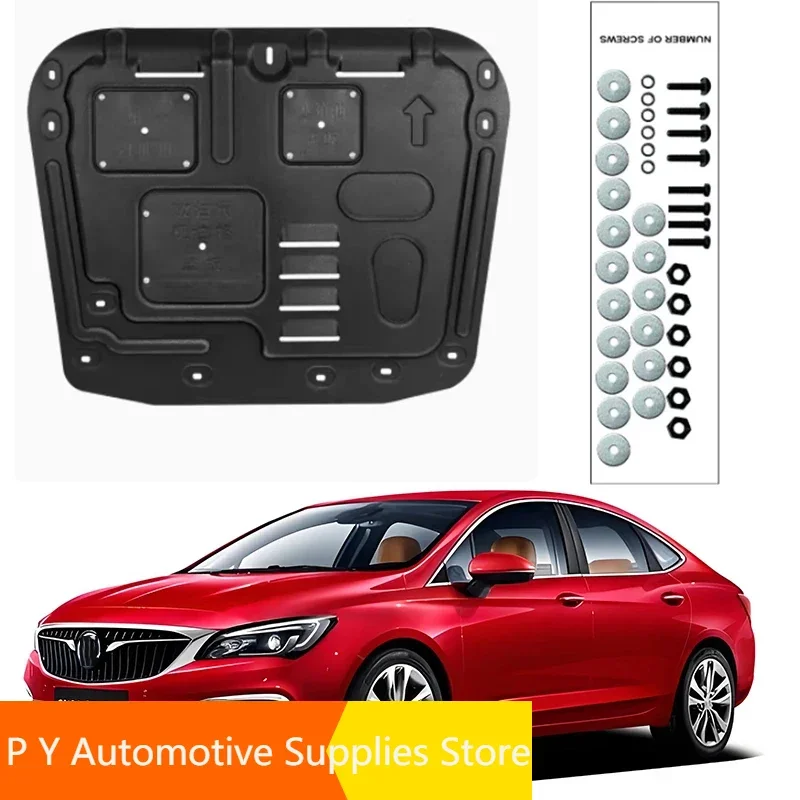 Black Under Engine Guard Plate Splash Shield Mud Fender Cover For Buick Verano 2016-2023 2017 2018 2019 Mudguard Protector Car