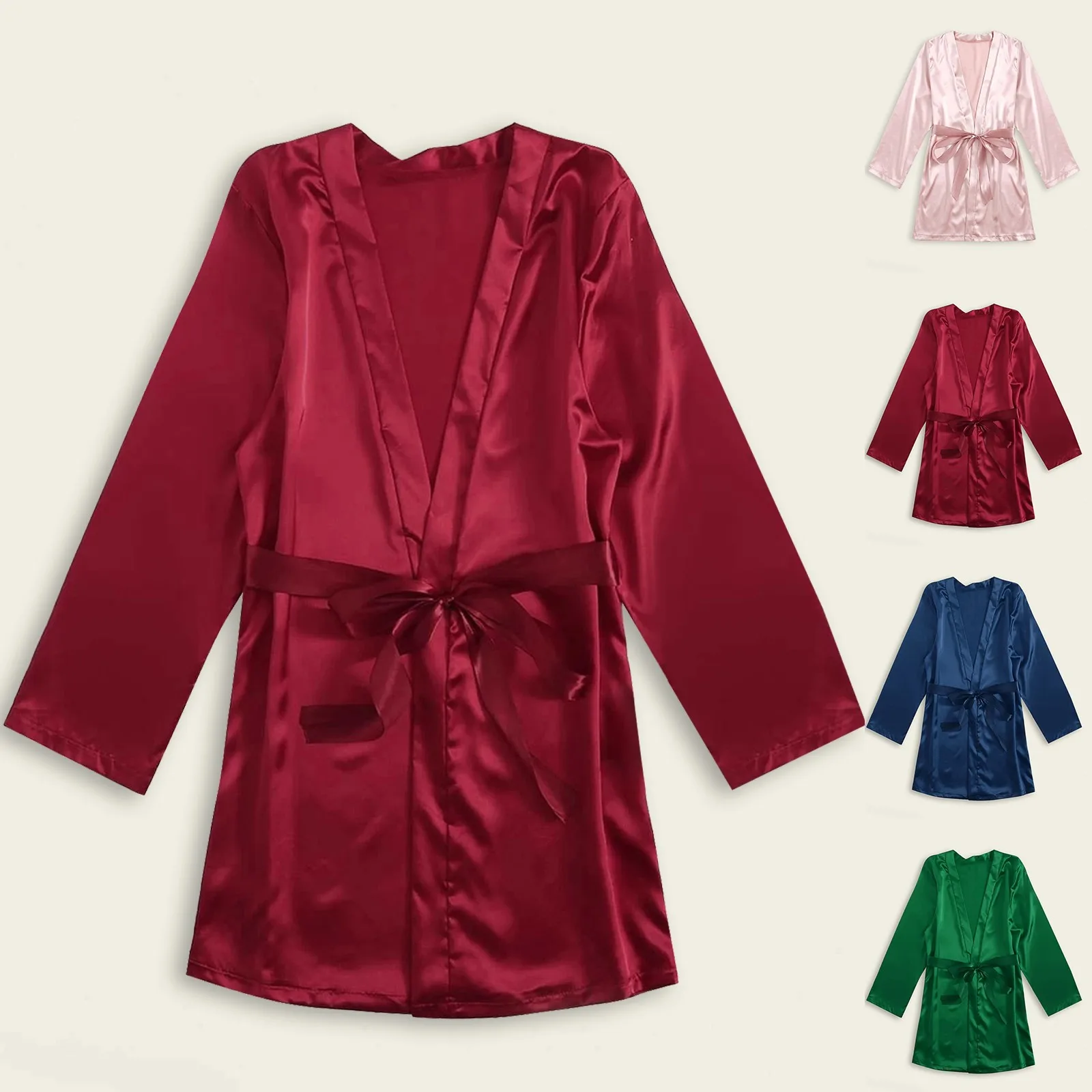 Neue Seide Kimono Robe Bademantel Frauen Seide Brautjungfer Roben sexy Roben Satin Robe Damen feste Bade mäntel Vestidos de Novia