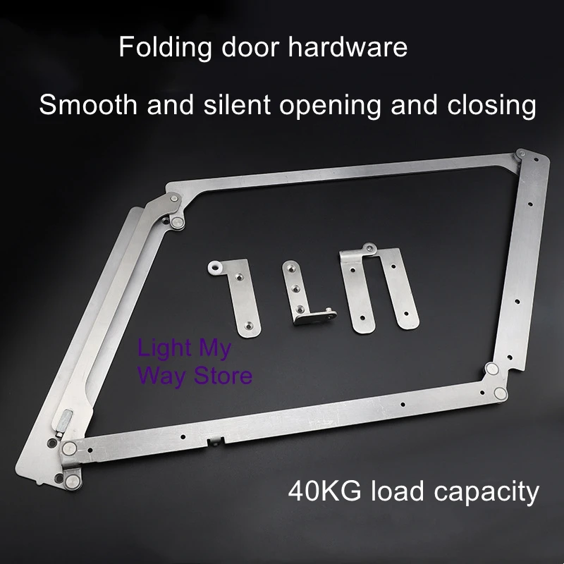 

Folding door hinge mute sliding door bedroom toilet wooden door hardware accessories complete set of hinges without lower rail