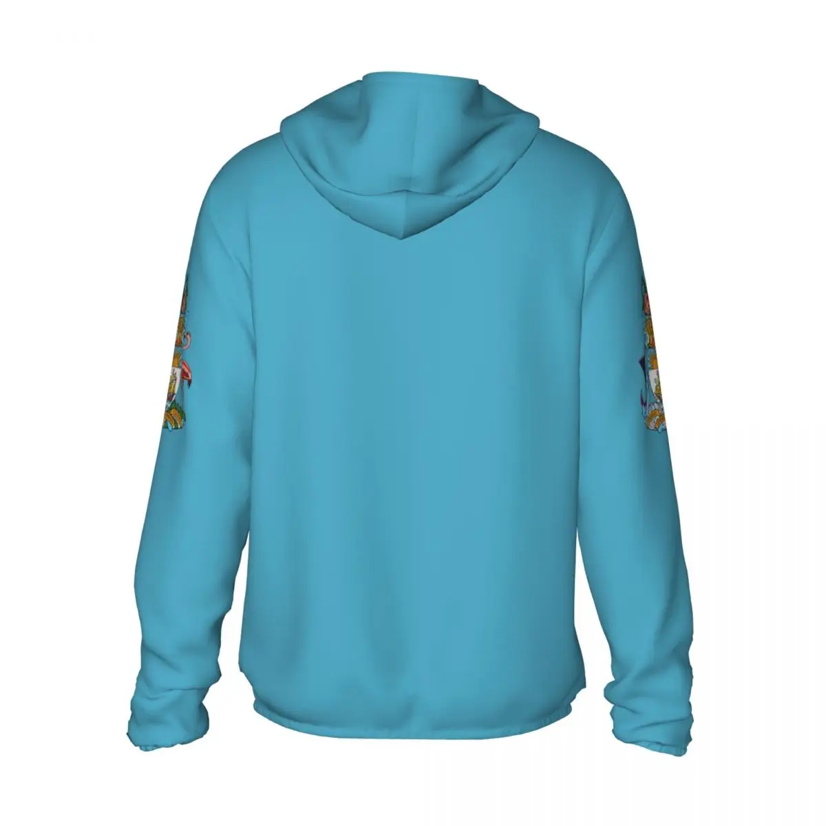 Bahamas Flag Polyester Hoodie Sunscreen Sun Protection Fishing Running Clothes Quick Dry Performance Long Sleeve With Zipper