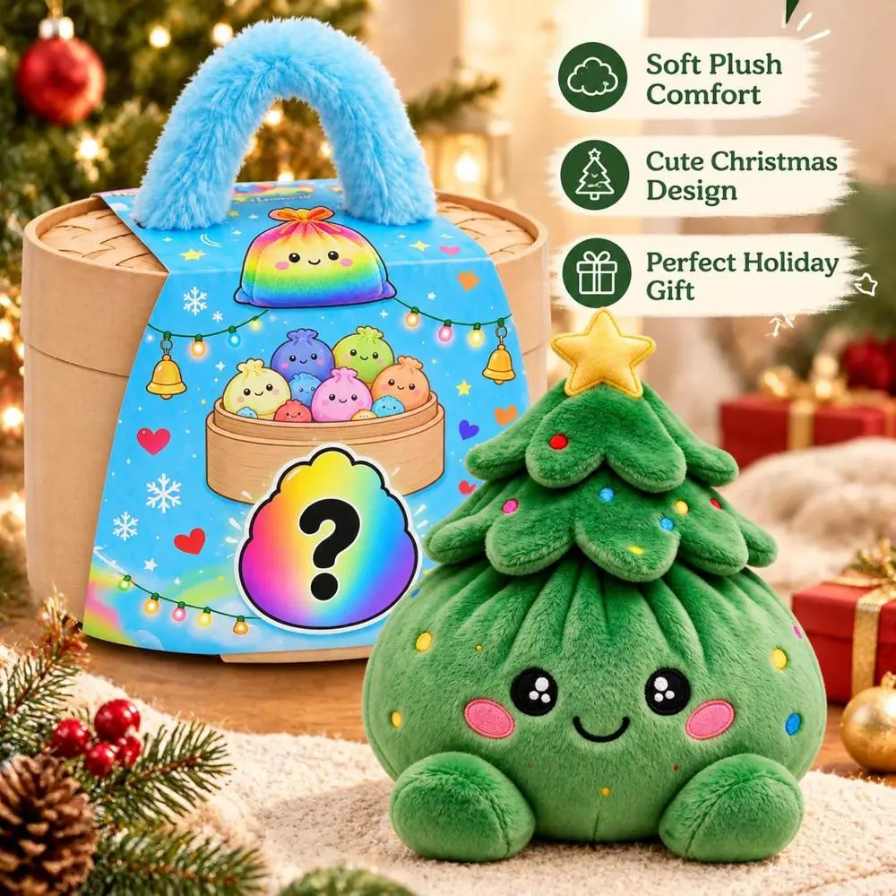 Soft Plush Stuffed Dumpling Squishies Stress Relief Fidget Stuffed Steamed Bun Toy with Steamer Squeeze Dumpling Toy