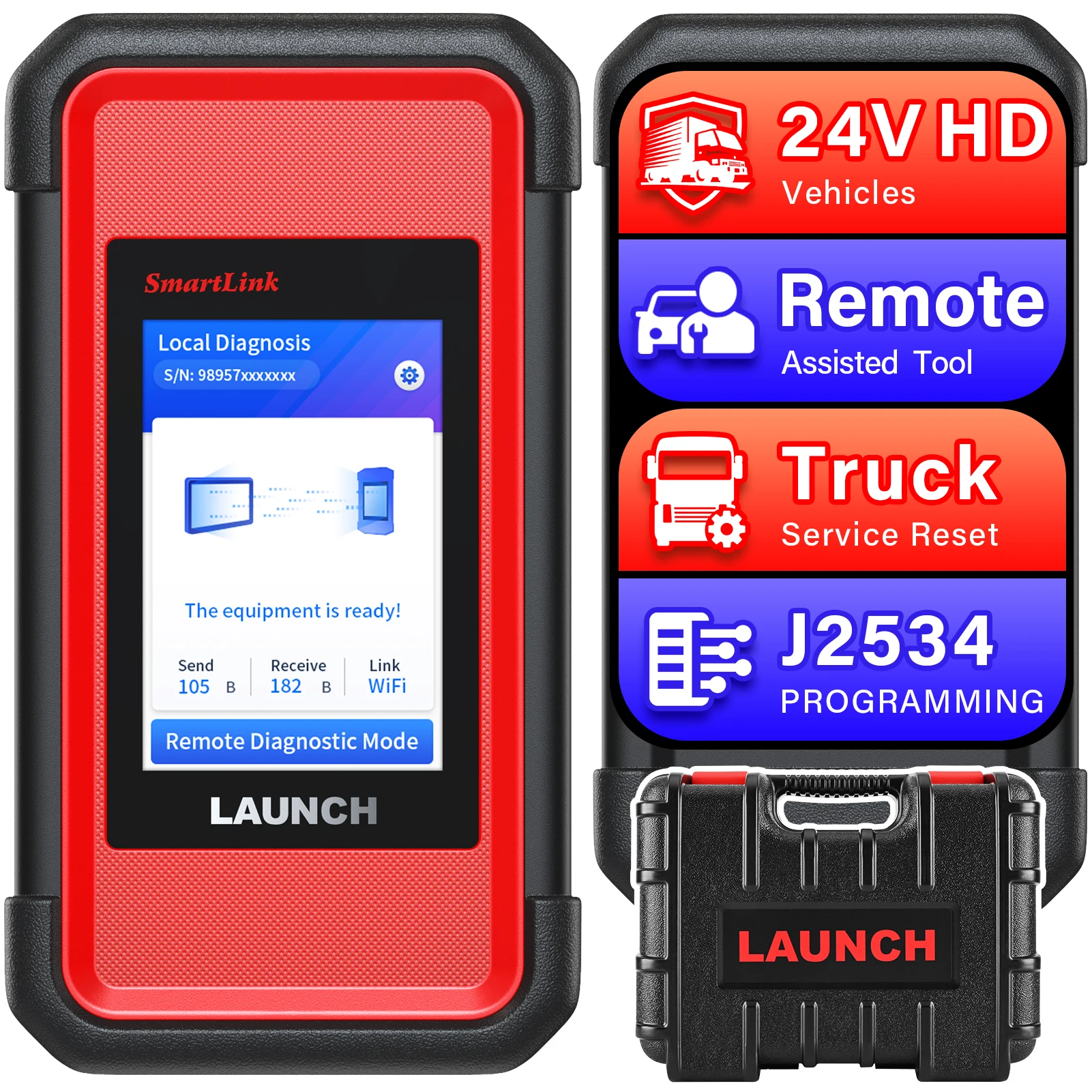 

LAUNCH X431 SmartLink C HD3 24 В, диагностический инструмент для грузовиков HDIII 24 В, разъем для передачи данных для тяжелых грузовиков для X431 V+ Pro3S+