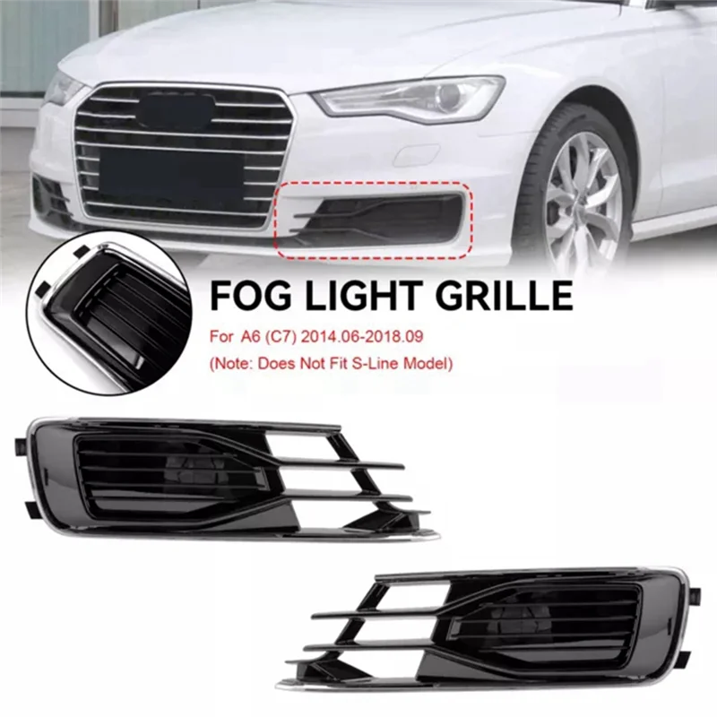 

Firmly Front Bumper Lower Grill Cover Grille For A6 C7 Sedan 2016-2018 4G0807648AD 4G0807647AD