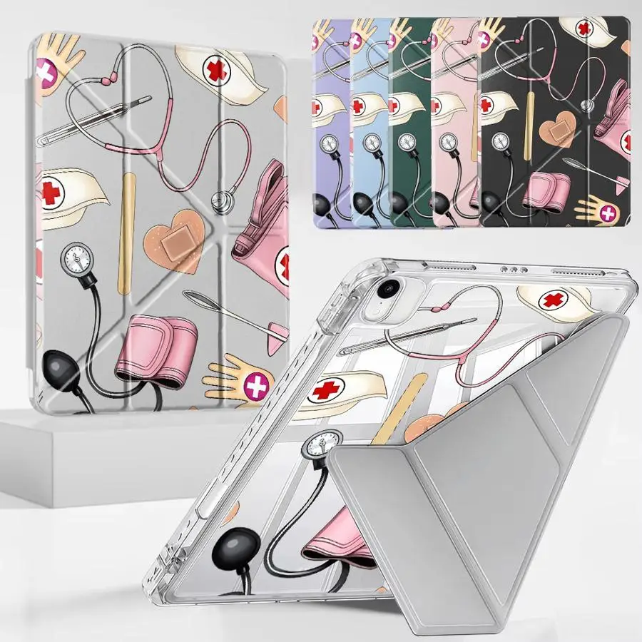 Tablet Case For iPad Air 4 5 M3 M2 1 2 M4 11inch Pro 2025 Mini 6 7 Pro 11th 10th 9th 8th 7th 12.9inch Y-Fold Holder Cover