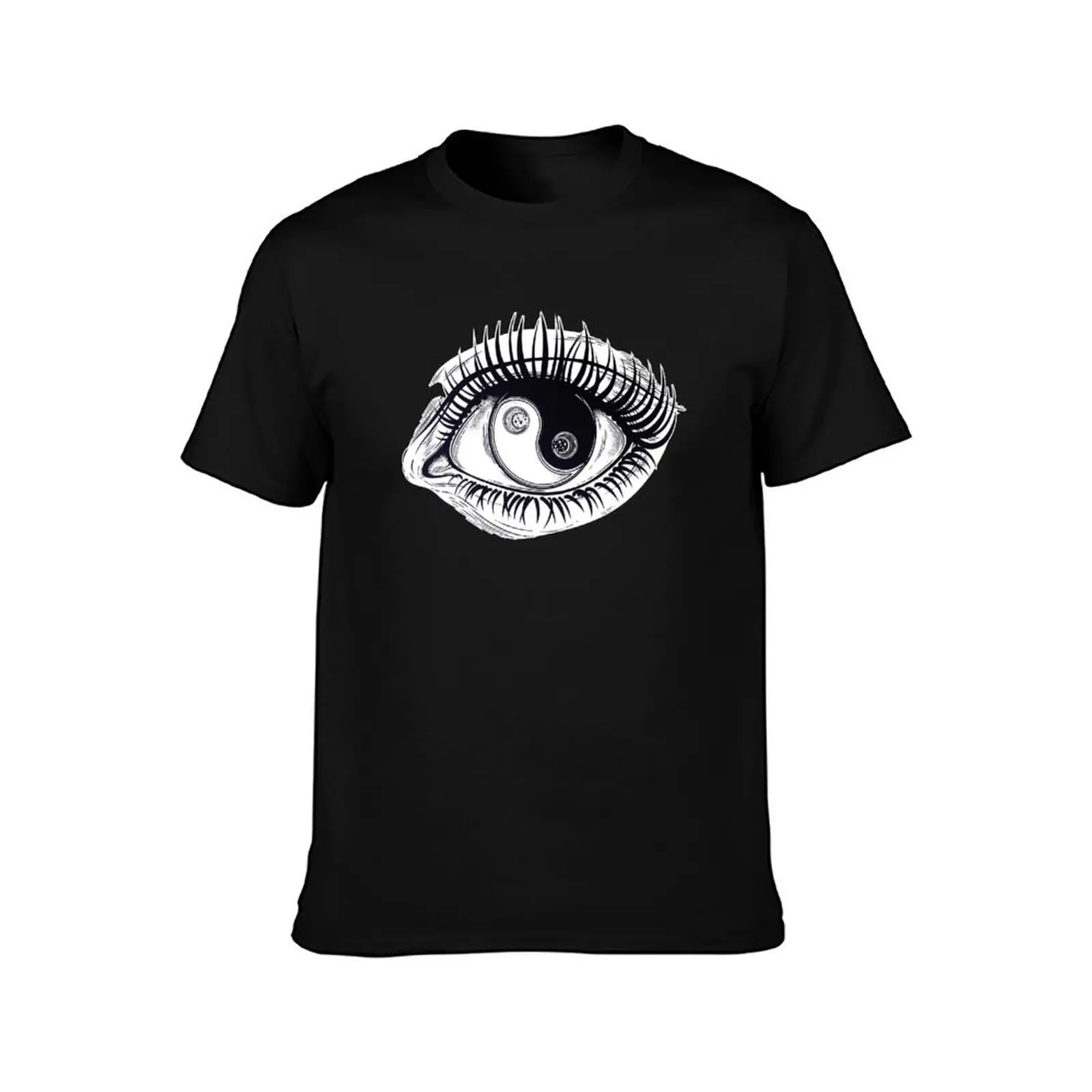 Eye of a human girl with pupil and iris as Yin and Yang boho symbol. T-Shirt Work Comfort for Men T-Shirt