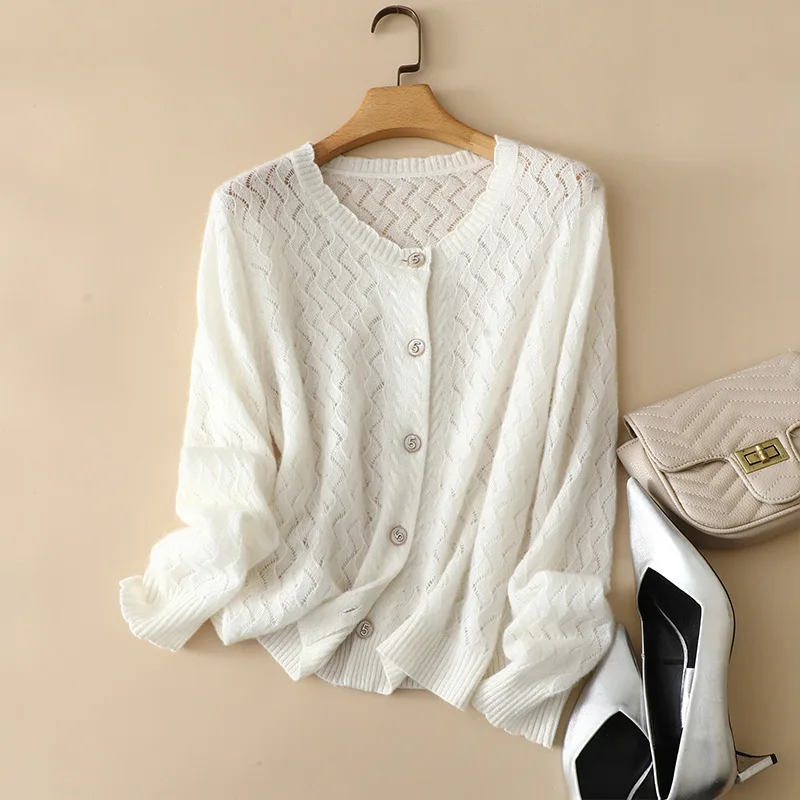 women's lightweight luxury cashmere silk cardigan