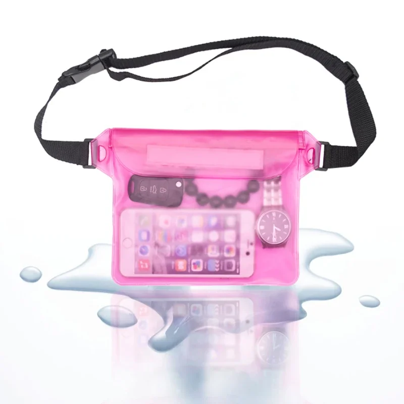 Swimming waterproof waist pack PVC drifting outdoor leisure sealing transparent touch screen mobile phone waterproof