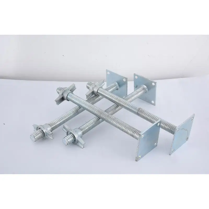 Scaffolding Leveling Jack 4 Pieces Scaffolding Screw Jacks Galvanized Screw Jack With Base Plate Scaffolding Screw Brackets For