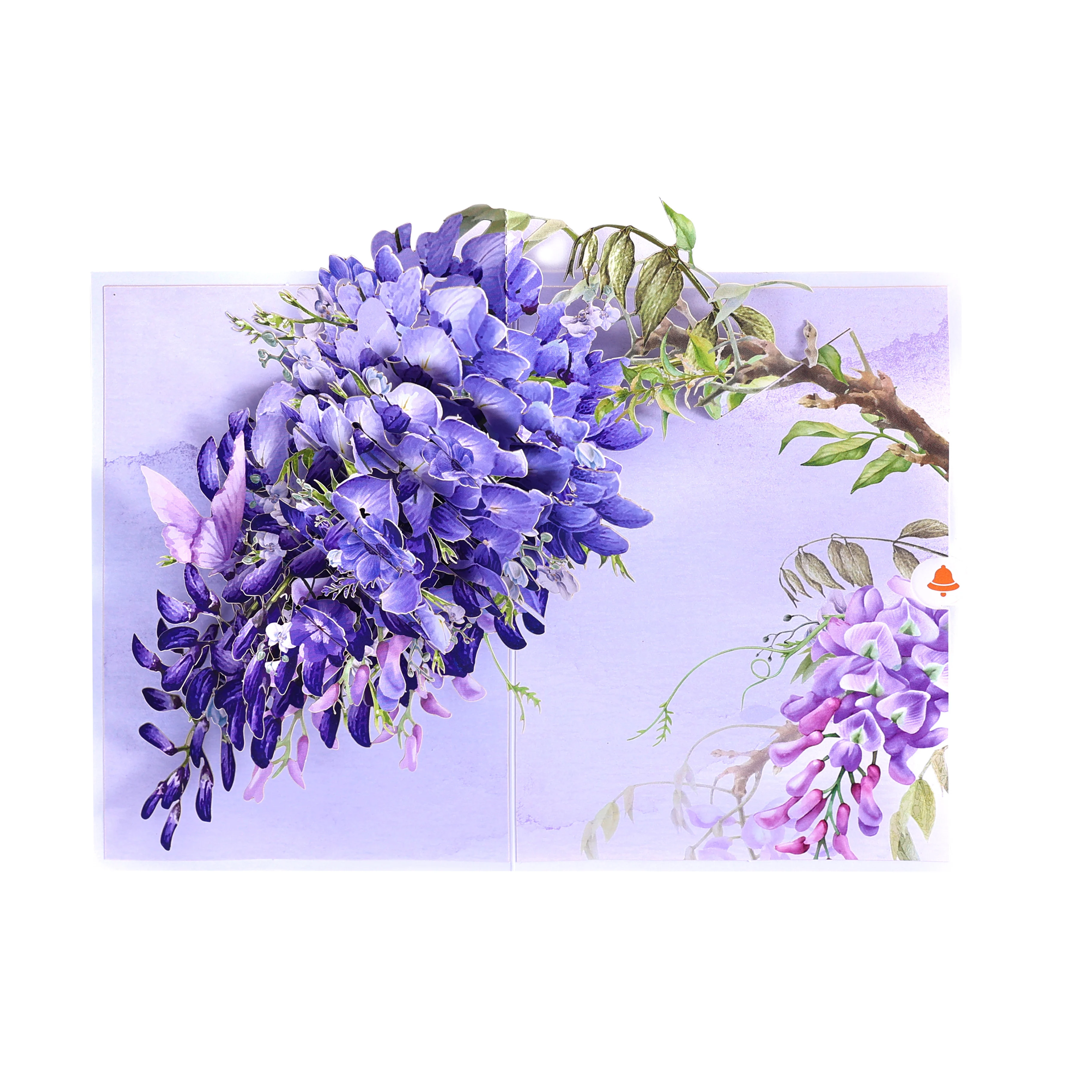 Tarjeta de felicitación 3D emergente Wisteria, diseño original, tarjeta plegable sorpresa, cumpleaños, Día de la Madre, Día de San Valentín, regalo de aniversario