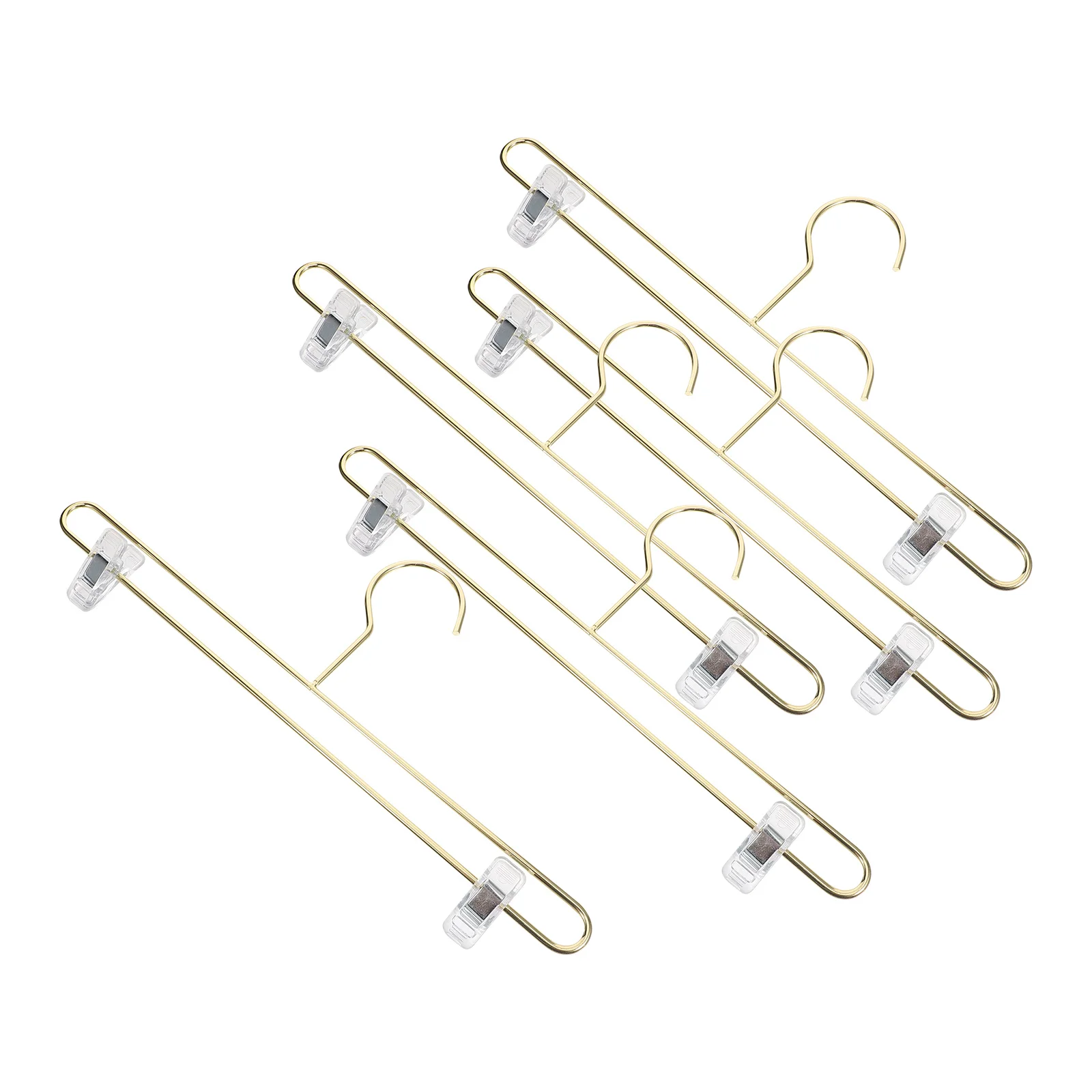 

5pcs Metal Panty Clips Hangers 28cm Golden Reusable Space Saving Jeans Pants Shorts Skirt Organizers Wardrobe Closet Storage