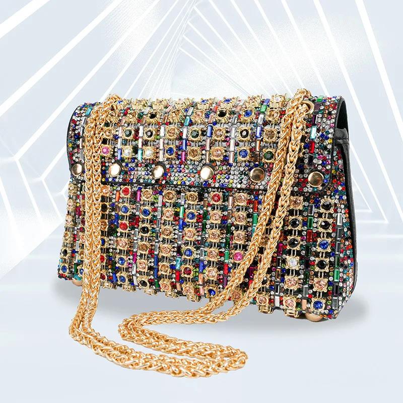 Imagem -02 - Bolsa Versátil de Strass Feminina Bolsa de Embreagem Noturna Bolsa de Luxo Bolsa Elegante e Elegante Novo Design