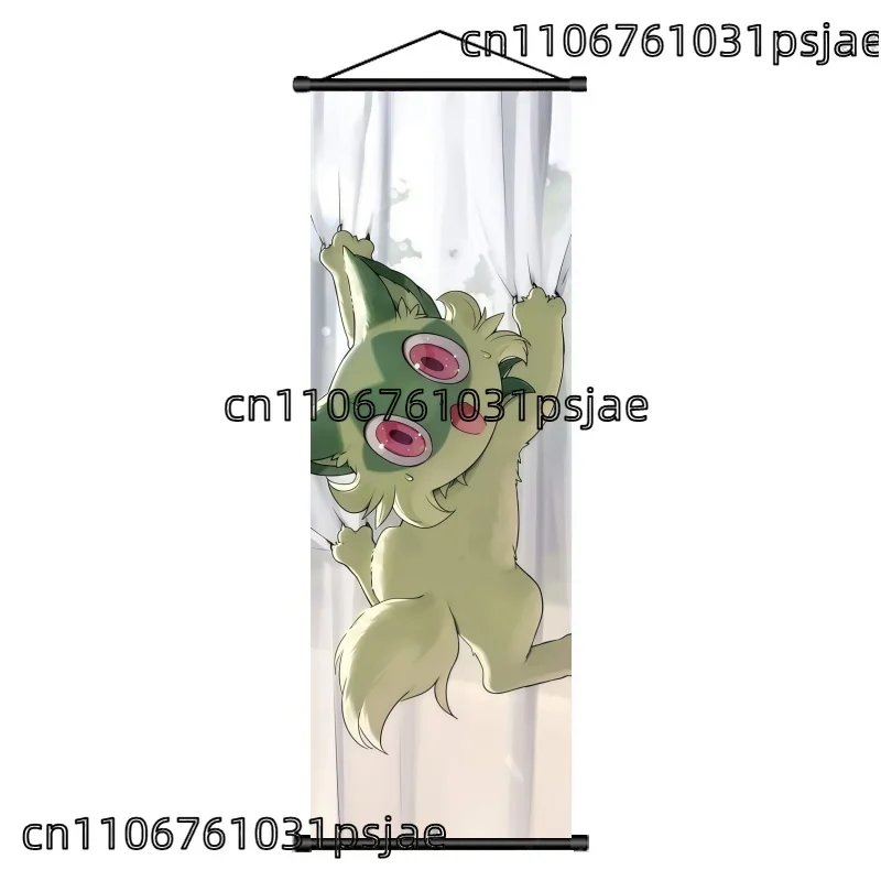 Sprigatito Scroll Art، مصنوع بشكل جيد، مجموعة في بلوم، للعشب - النوع من جامعيين، يظهر النعمة واللطيفة