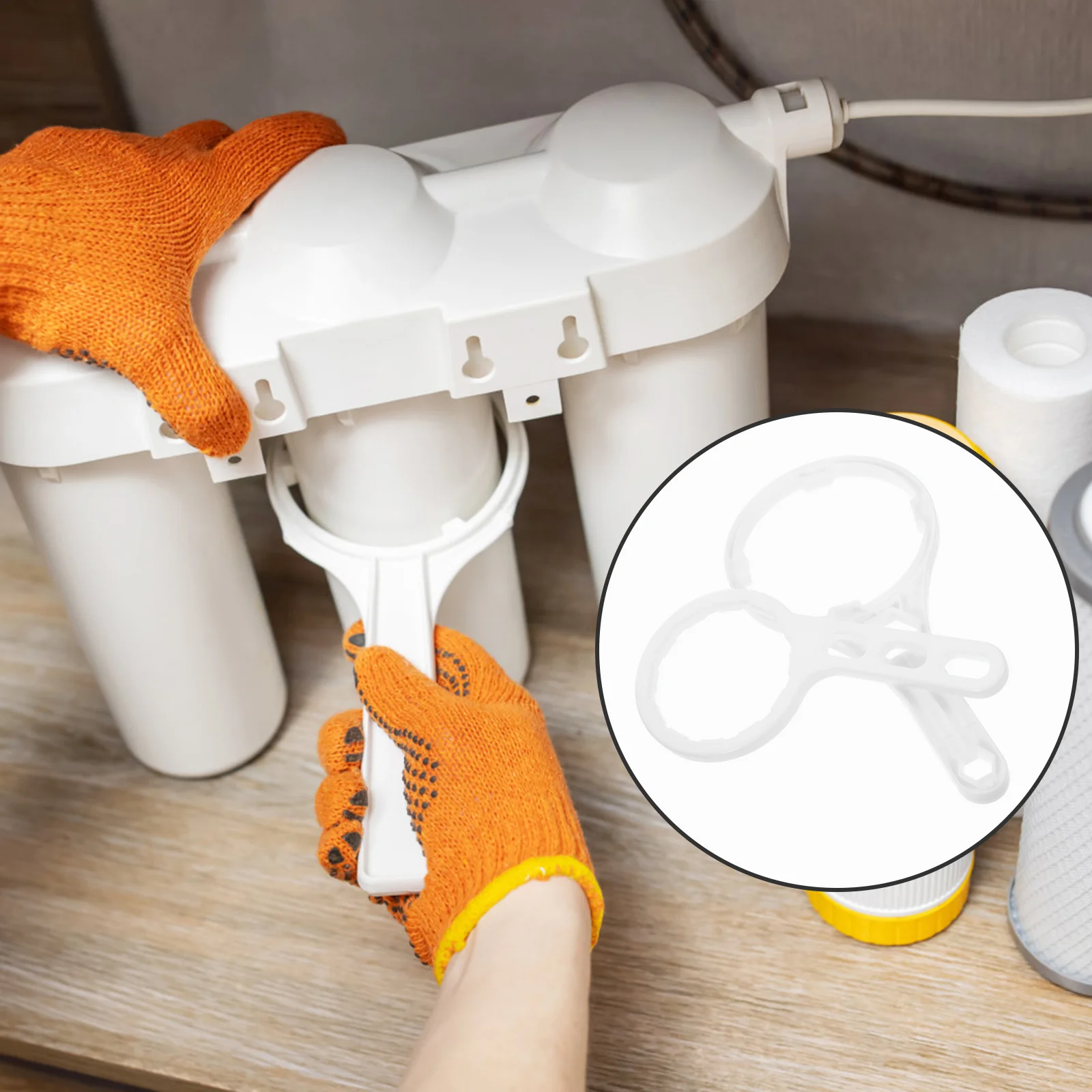 2pcs Water Filter Wrench 10 Inch Housing Spanner Plastic Membrane Canister Tool for Replacing Compact Design