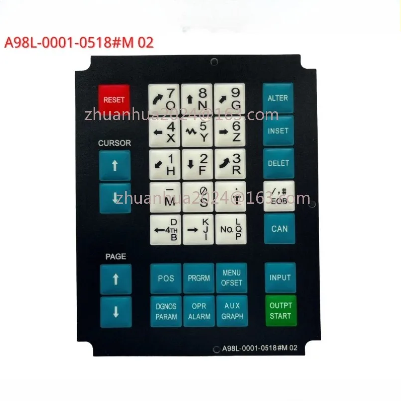 أجزاء CNC A98L-0001-0518 # M 02 فيلم لوحة المفاتيح الغشائية A98L-0001-0518 # لوحة زر التحكم في التشغيل T لآلة FANUC EDM