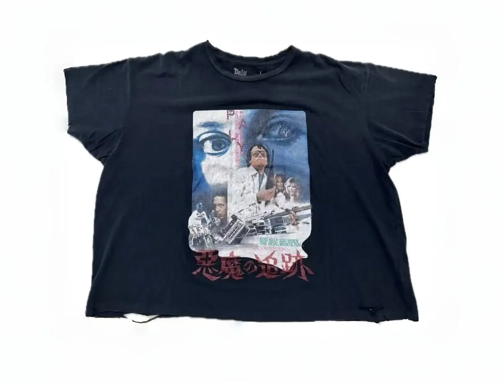Paly Hollywood 26SS Amusement Park Walk with the Devil Wash water and make old short-sleeved T-shirts