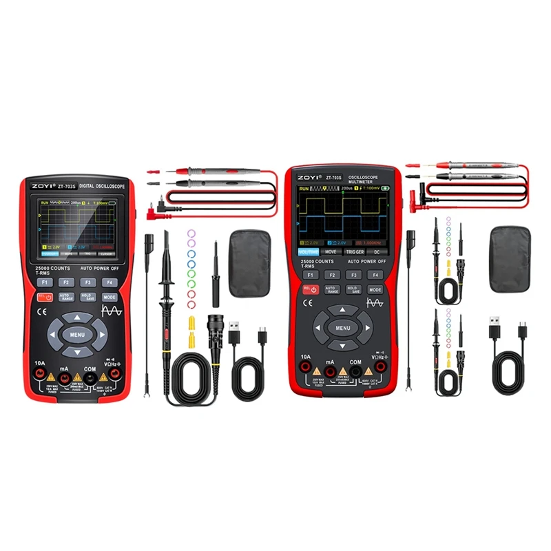 ZOYI ZT703S 3In1 Digital Oscilloscope Multimeter 50Mhz 280MS Rate PC Waveform Data Storage Dual Oscilloscope Generator