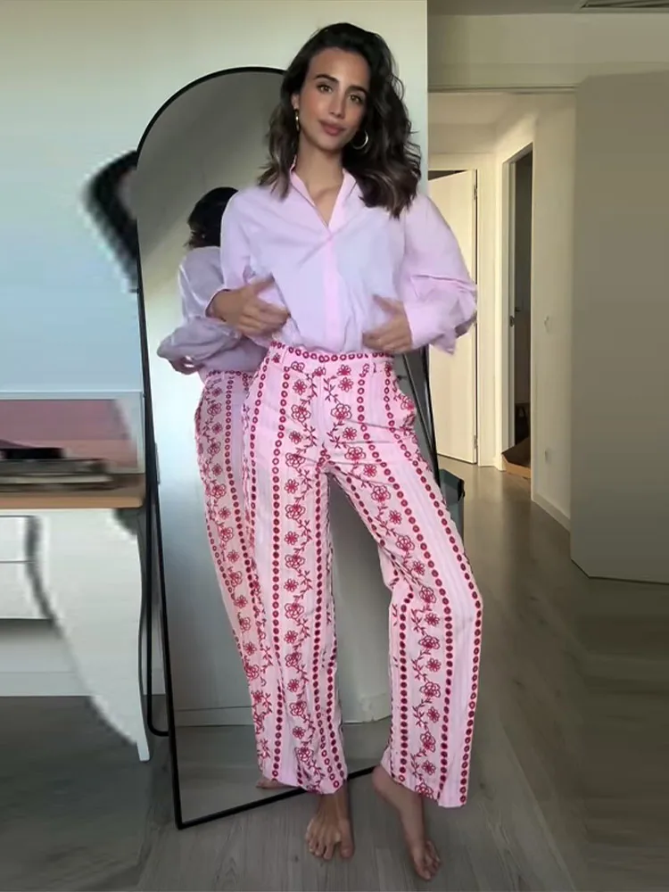 Fashion Embroider Women Long Pant Hollow Out Floral Striped Female Trouser Summer High Street Lady Vacation 2026 Commute New
