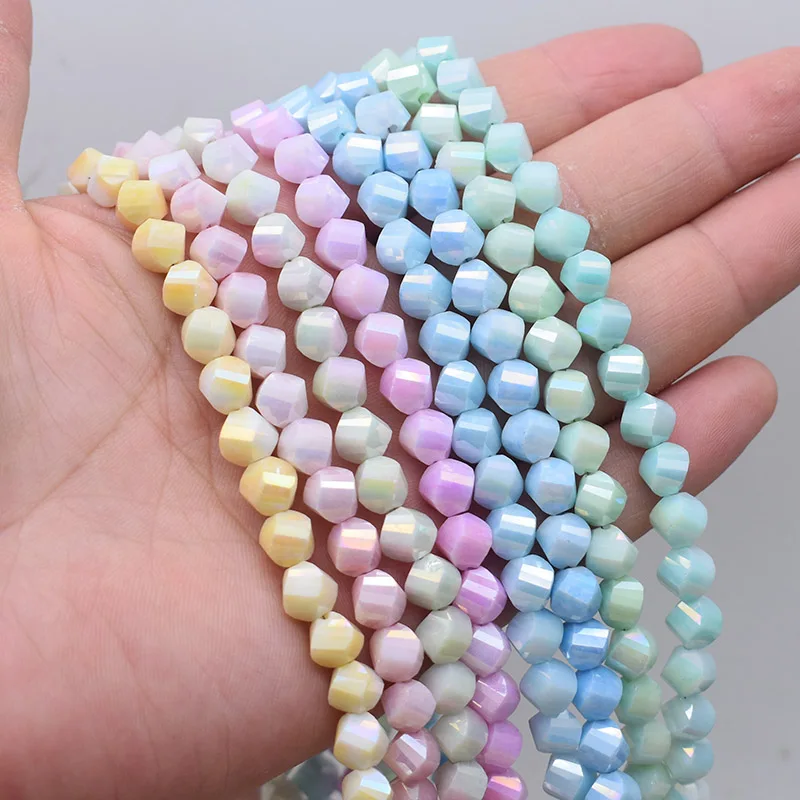 

30pcs 8mm Shiny Colorful Twisted Shape Glass Beads Loose Spacer Bead For Jewelry Making DIY Bracelet Necklace