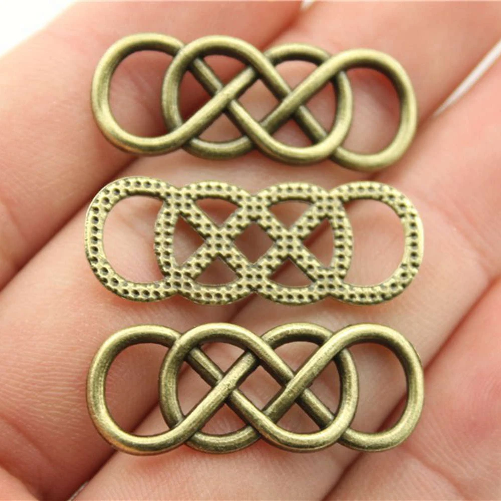 WYSIWYG 10pcs 33x12mm Double Infinity Charm Double Infinity Charm Connector Double Infinity Connector Charm