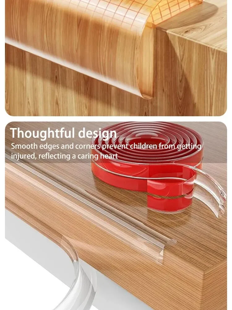 2M transparente Stoßstangenleiste Couchtisch Eckenschutzpolster Transparente Eckkantenschutz für den Haushalt – Detail 7