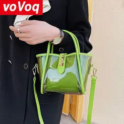 Pvc transparente doce cor geléia saco para as mulheres 2023 nova moda verão 2 pçs rosa design simples bolsa de ombro para mulher